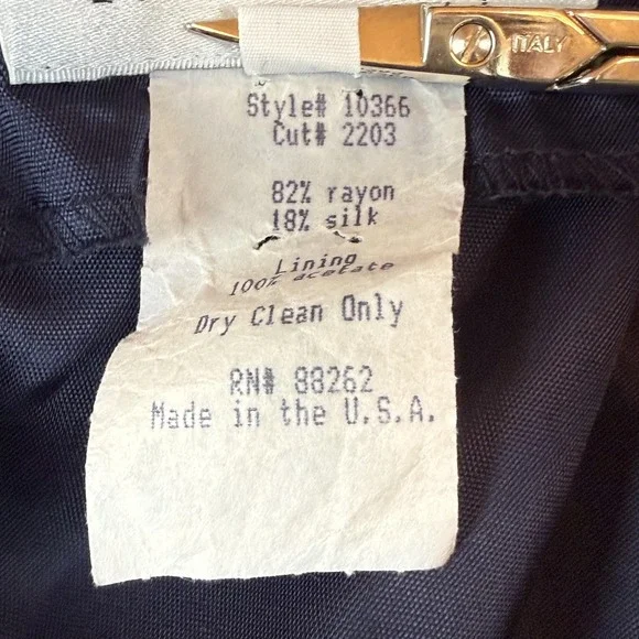 Vtg 90s Dark Romantic Dress Womens 12 Blue Velvet Burnout Cocktail Ethereal Goth - Picture 5 of 10